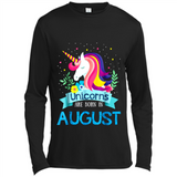 Unicorns are born in August Birthday Rainbow Gift Custom Ultra Cotton