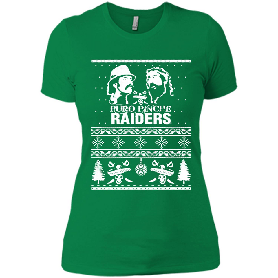 Puro Pinche Raiders Ugly Christmas Sweater - Ladies' Boyfriend T-Shirt