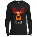 Comet Santa Claus Funny Xmas Holiday T-Shirt - Canvas Long Sleeve T-Shirt