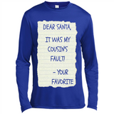 Dear Santa It Was My Cousin's Fault! Christmas - Canvas Long Sleeve T-Shirt