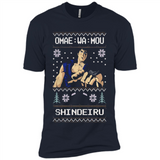 Omae Wa Mou Shindeiru Ugly Christmas Sweater - Premium Short Sleeve T-Shirt