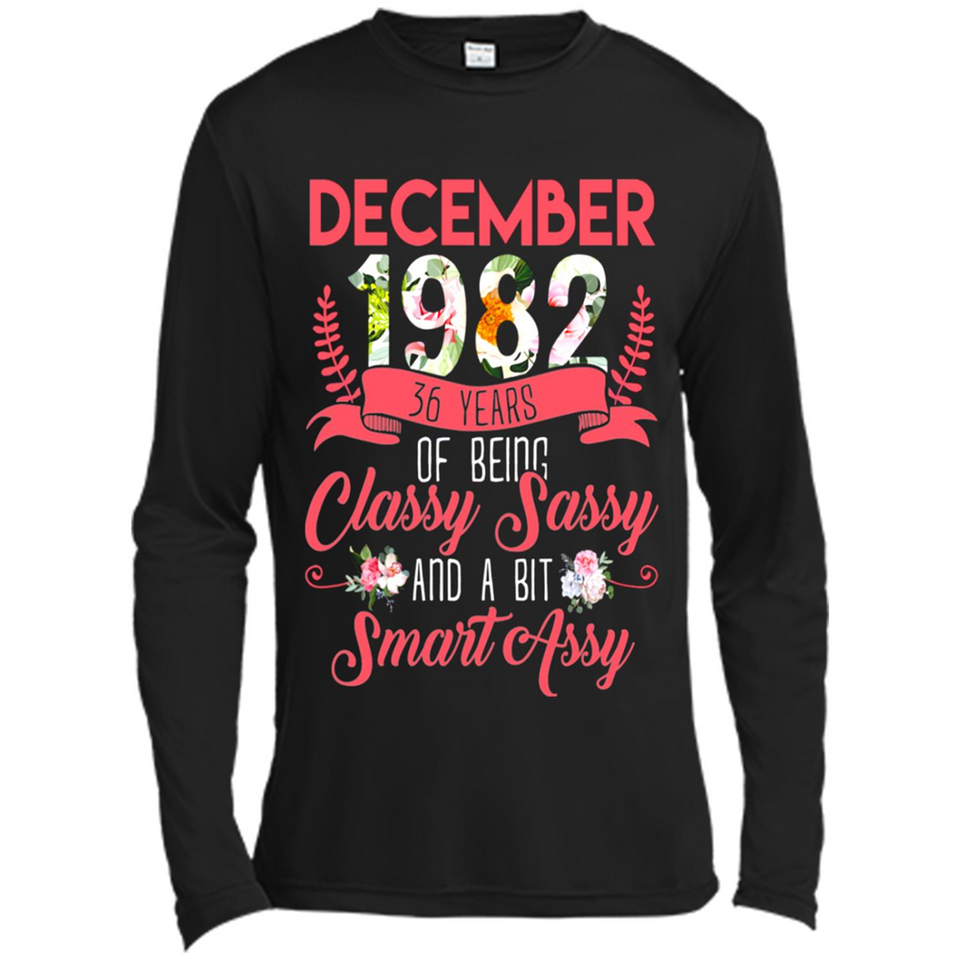 December 1982 36 Years Of Being Classy Sassy - Canvas Long Sleeve T-Shirt