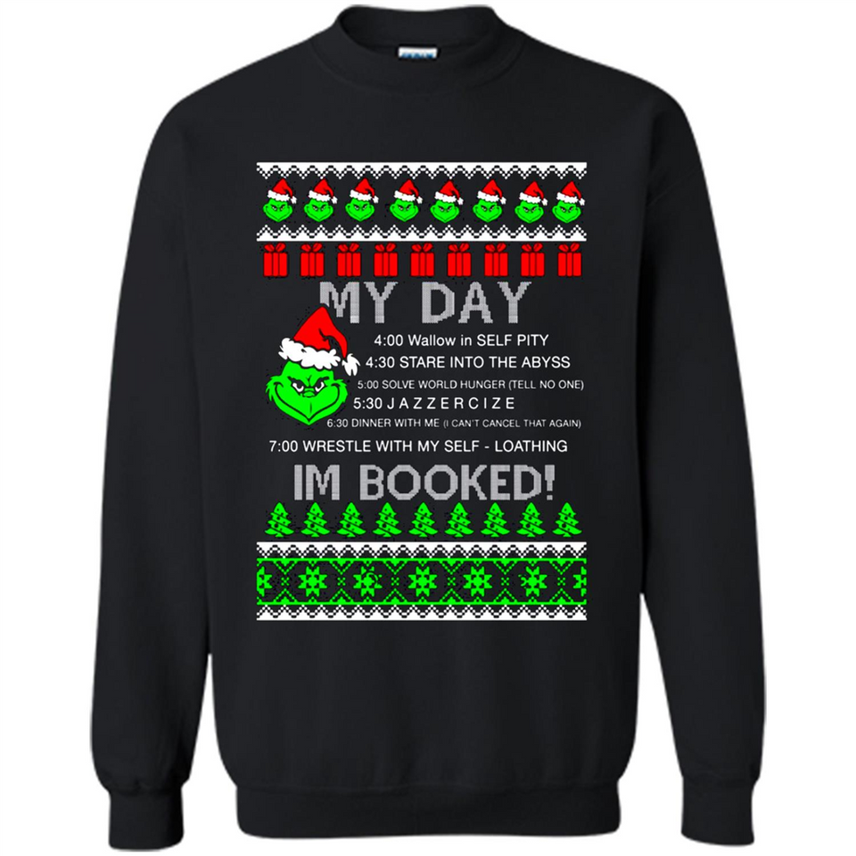 Mr Grinch my day I’m booked Christmas sweater PINGPONG