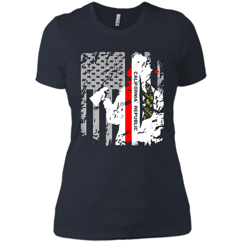Paradise California Firefighter Thin Red Line Funds Youth T-Shirt PINGPONG - Ladies' Boyfriend T-Shirt