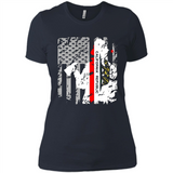 Paradise California Firefighter Thin Red Line Funds Youth T-Shirt PINGPONG - Ladies' Boyfriend T-Shirt