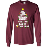 Funny Christmas Tree Drinking Sweatshirt Adult Boozy Festive - Long Sleeve T-Shirt