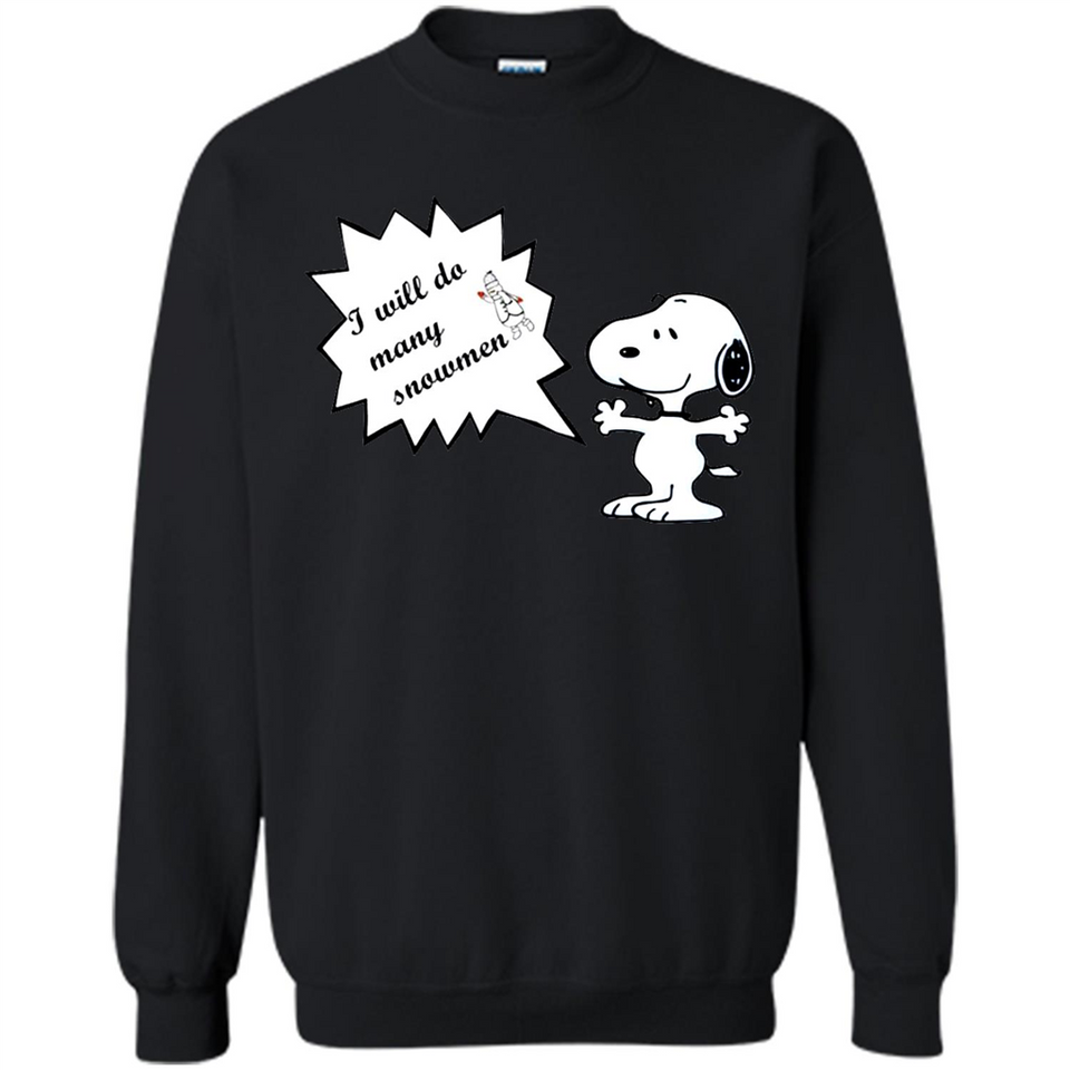 Snoopy I Will Do Many Snowman Christmas