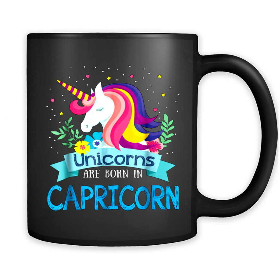 Unicorns are born in Capricorn Birthday Rainbow Gift Custom Ultra Cotton