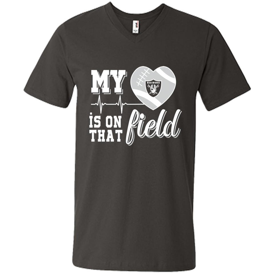 Oakland Raiders Football My Heart is on that Field - Men's V-Neck