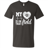 Oakland Raiders Football My Heart is on that Field - Men's V-Neck