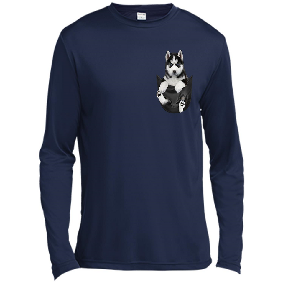 Husky Pocket - Canvas Long Sleeve T-Shirt