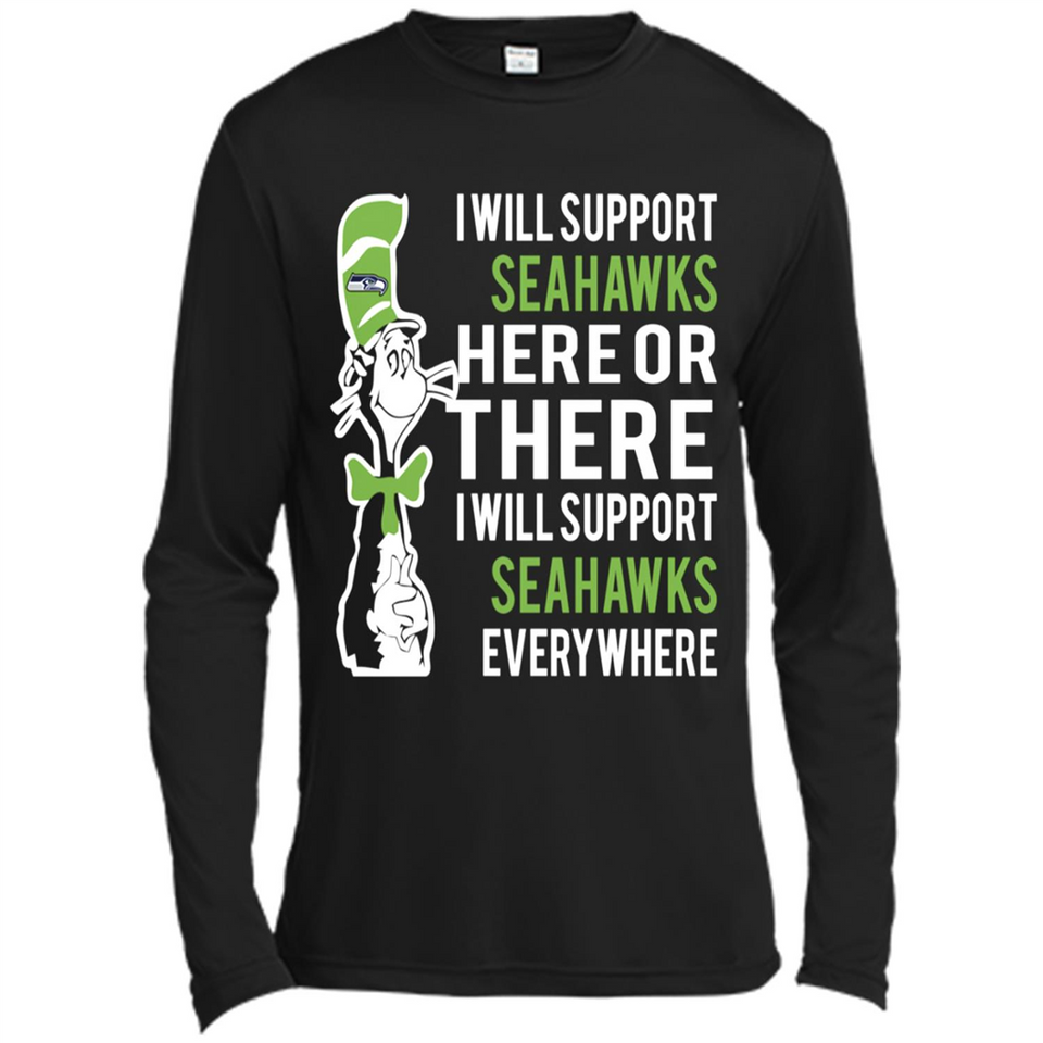 Shirt For Dr Seuss Cat And Seattle Seahawks Fans - Canvas Long Sleeve T-Shirt