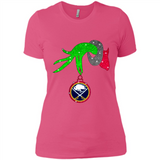 GRINCH HAND HOLDING BUFFALO SABRES GLITTER CHRISTMAS PINGPONG