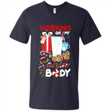 Working On My Santa Body Funny Christmas Gift Sleeve Xmas - Men's V-Neck