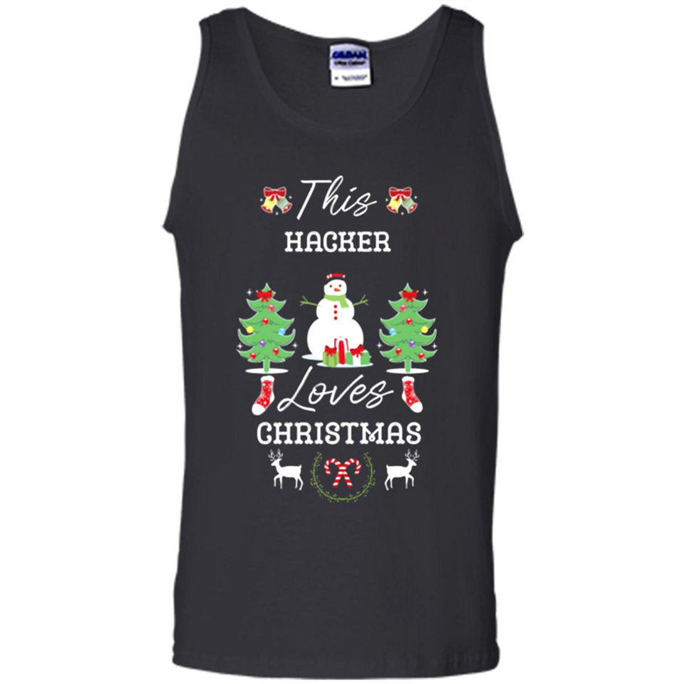 This Hacker Loves Christmas Tree Shirt with Snowman