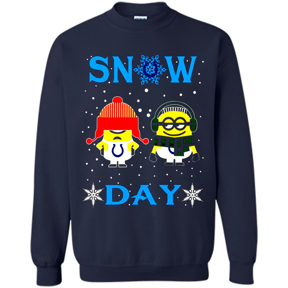 Snow Day Shirt For Indianapolis Colts Vs Minion Fans pingpong