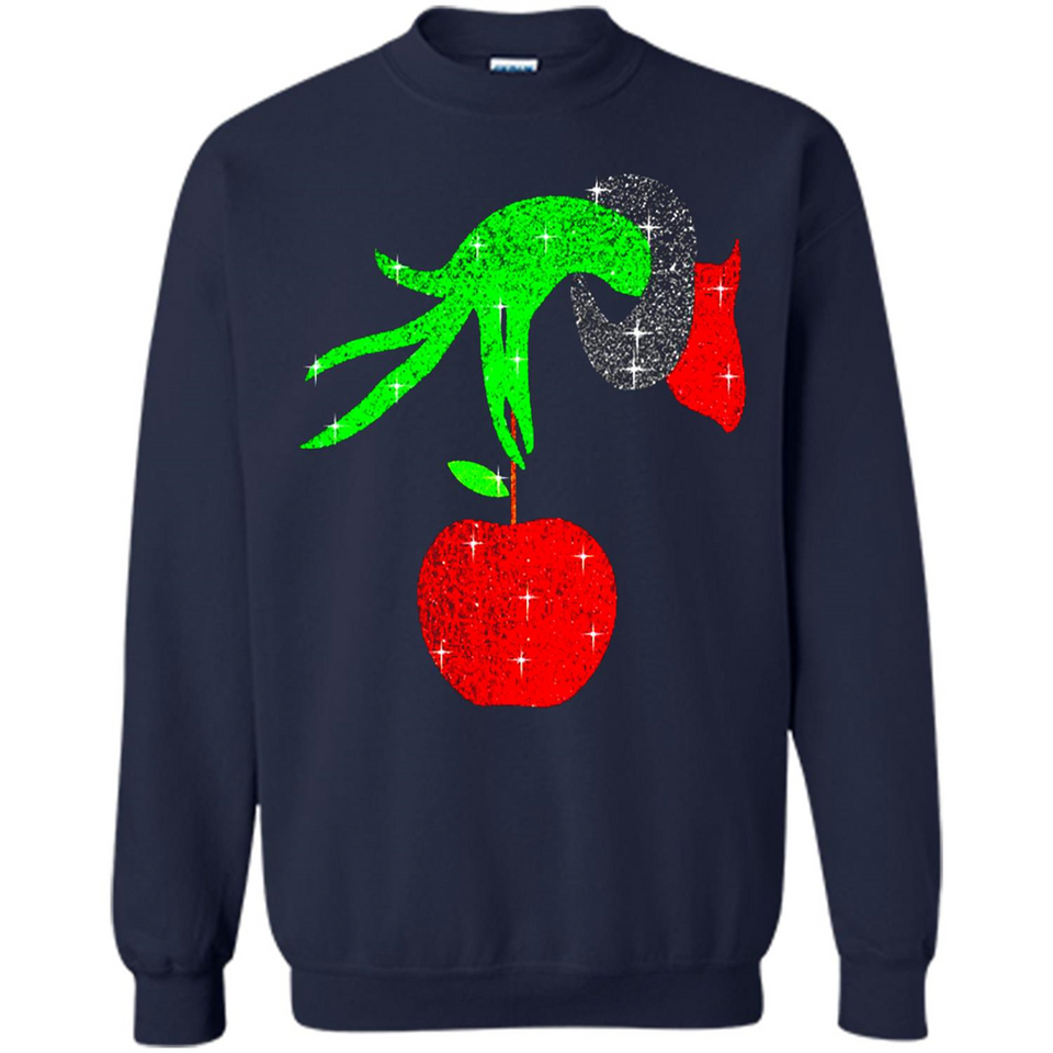 Christmas The Grinch Hand Holding Apple Ornament sweater - Sweatshirt
