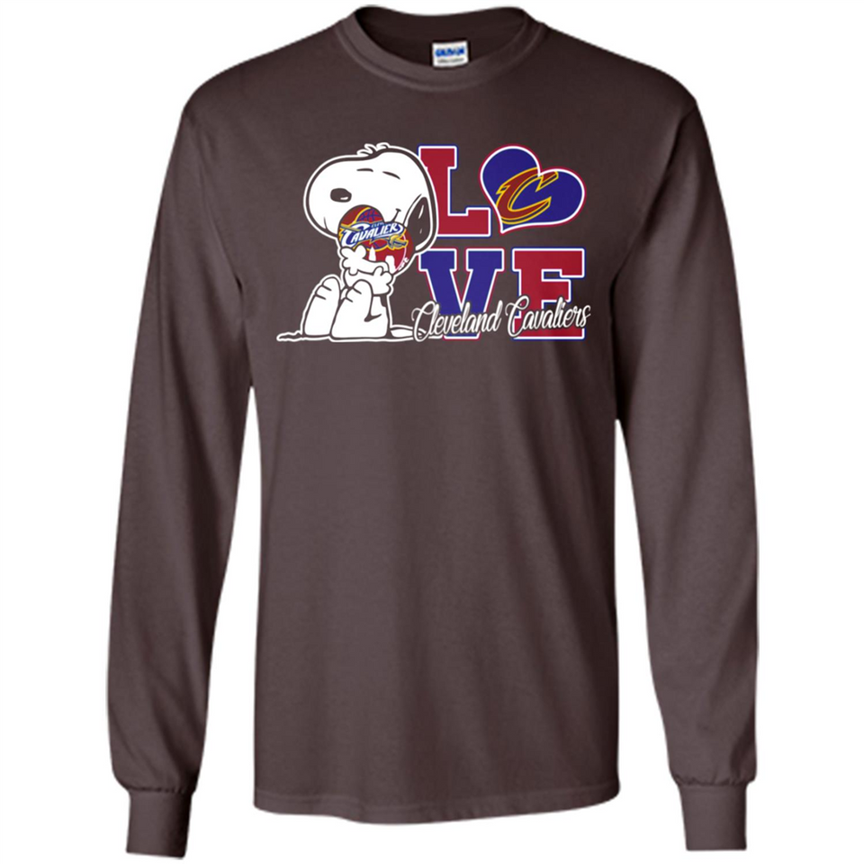 Snoopy loves NBA Cleveland Cavaliers - Long Sleeve T-Shirt