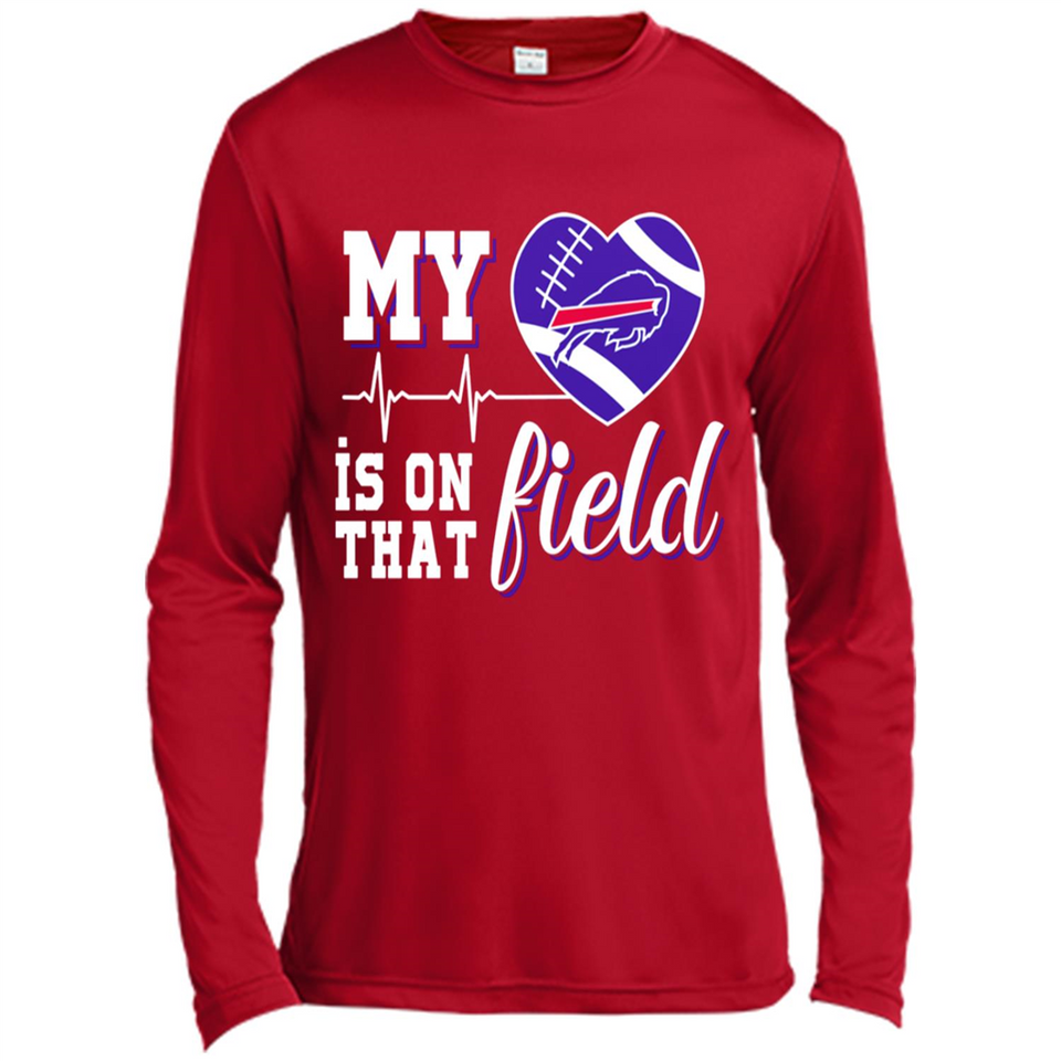 Buffalo Bills Football My Heart is on that Field - Canvas Long Sleeve T-Shirt