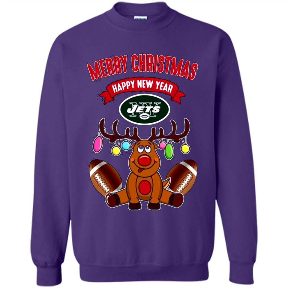 New York Jets NFL Reindeer Funny Merry Christmas And Happy New Year