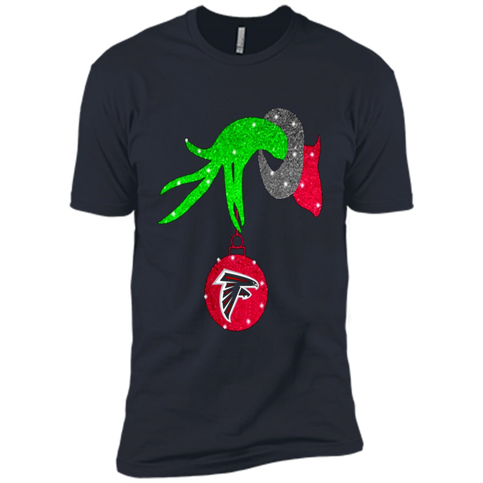 GRINCH HAND HOLDING ATLANTA FALCONS GLITTER CHRISTMAS PINGPONG