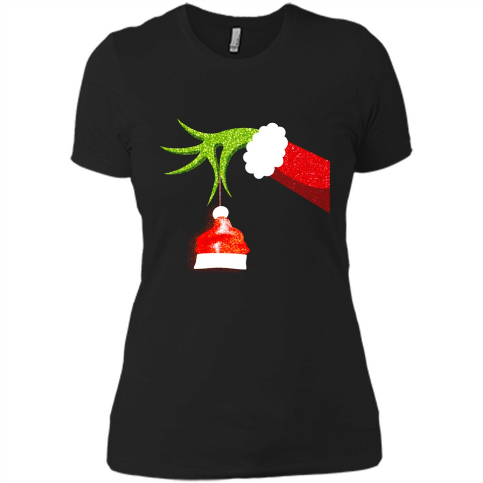 Funny Grinch Hand Holding Santa Hat Ornament Christmas PING PONG