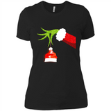 Funny Grinch Hand Holding Santa Hat Ornament Christmas PING PONG