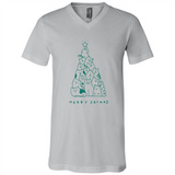Merry Catmas Funny Cat Christmas Tree Sweatshirt - Canvas Unisex V-Neck