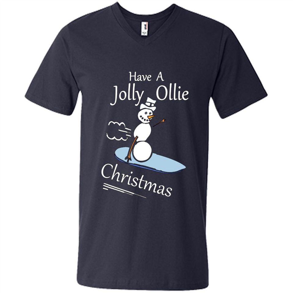 Snowman Snowboarder Tshirt Have Jolly Ollie Christmas