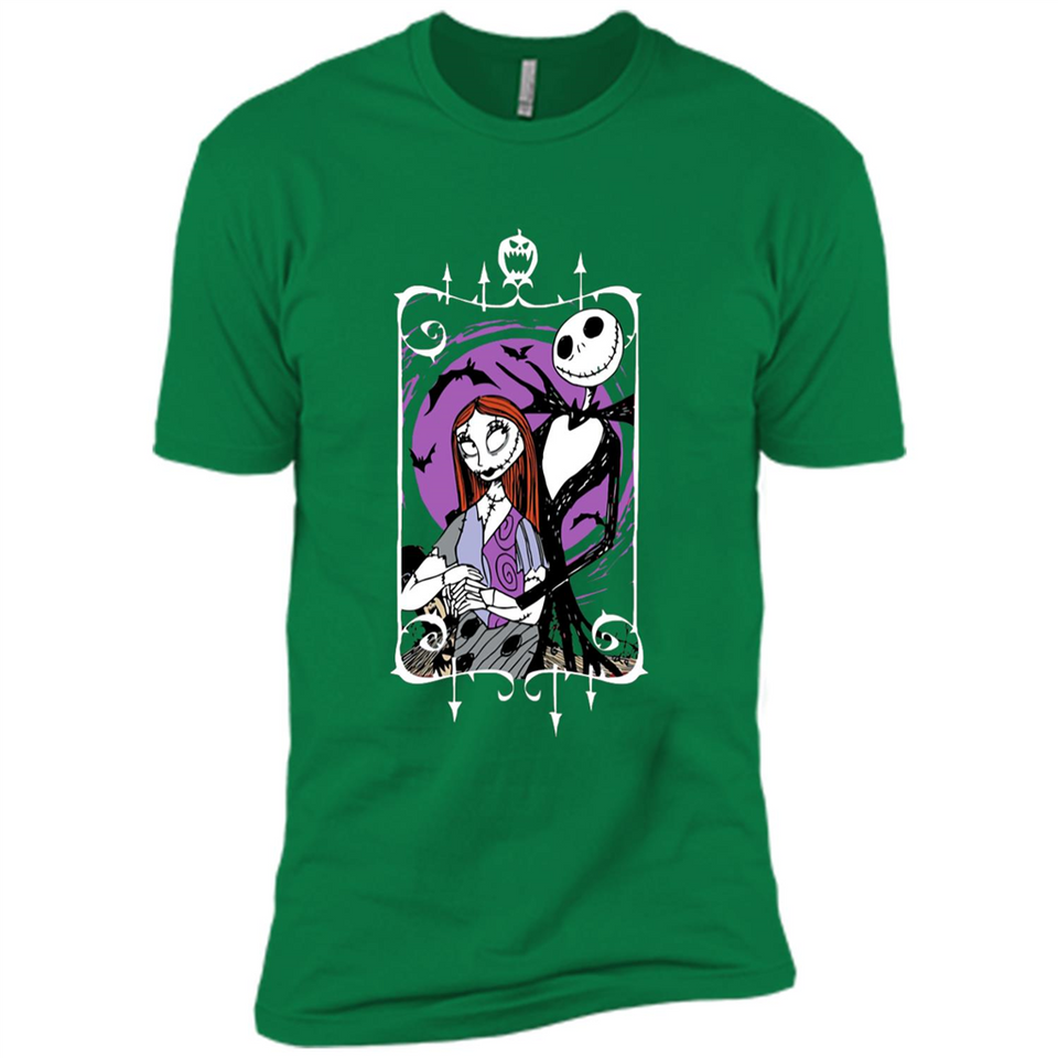 Disney Nightmare Before Christmas Jack And Sally T-Shirt - Premium Short Sleeve T-Shirt