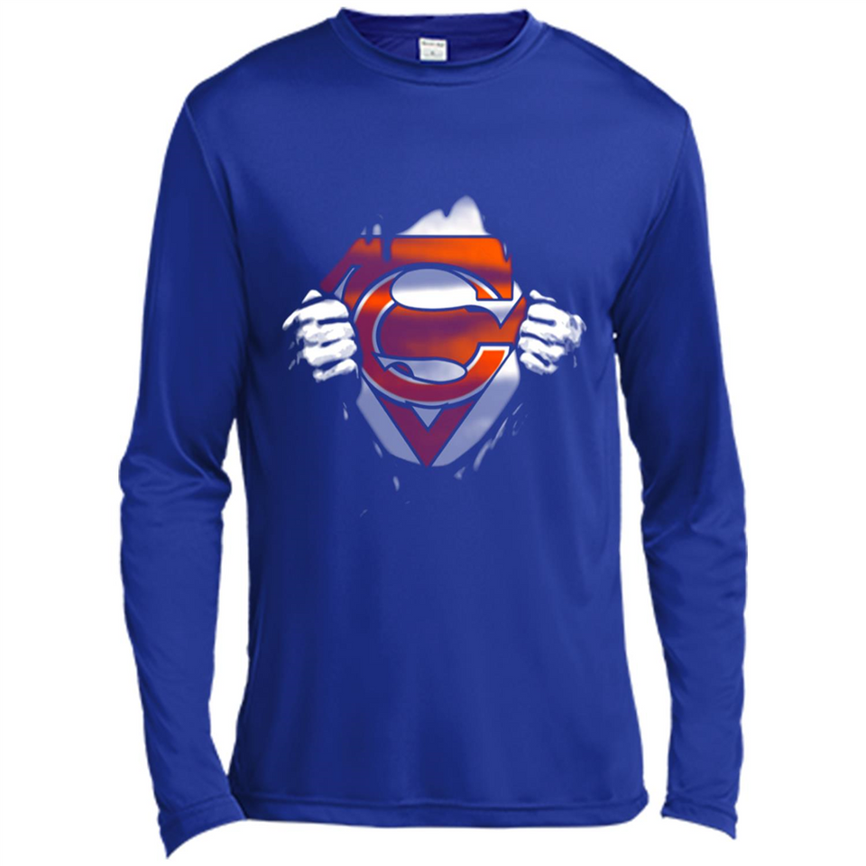 Chicago Bears And Superman Fans - Canvas Long Sleeve T-Shirt
