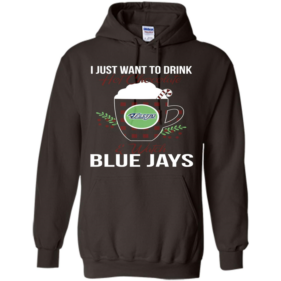 I Just Want To Drink Hot Chocolate & Watch Toronto Blue Jays Ugly Christmas Sweater PINGPONG