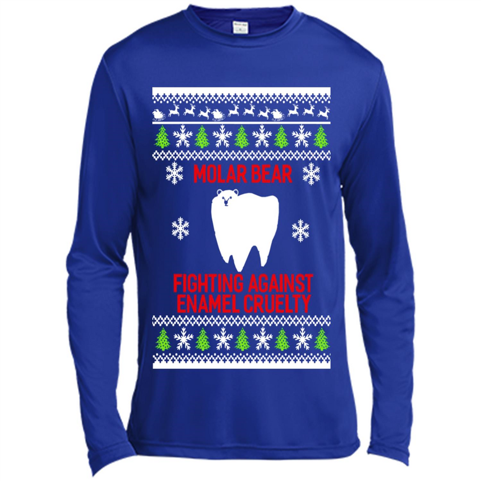 Molar bear fighting against enamel cruelty Christmas - Canvas Long Sleeve T-Shirt