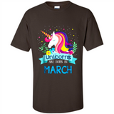 Unicorns are born in March Birthday Rainbow Gift Ladies Custom