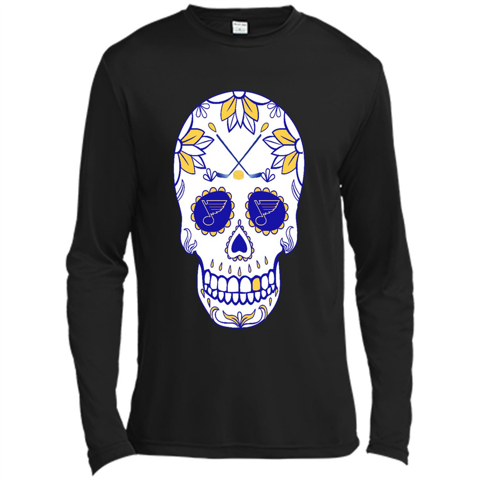 St. Louis Blues Hockey Sugar Skull Day of the Dead