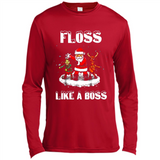 Floss Like A Boss Santa Flossing Dance Funny - Canvas Long Sleeve T-Shirt