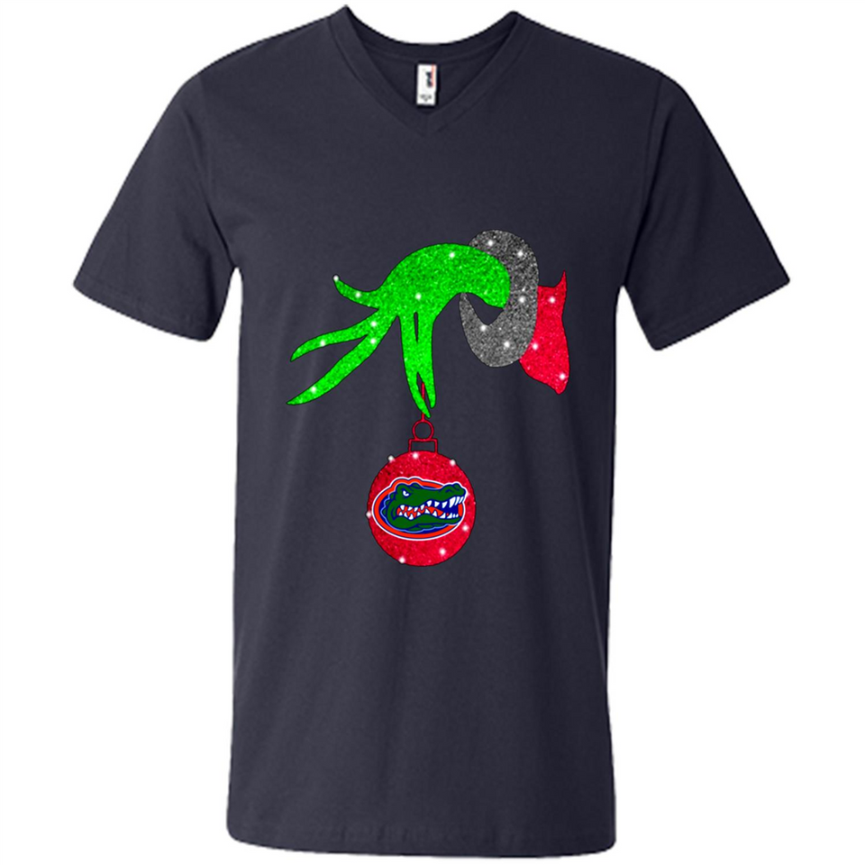 GRINCH HAND HOLDING FLORIDA GATORS GLITTER CHRISTMAS PINGPONG