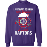 I Just Want To Drink Hot Chocolate & Watch Toronto Raptors Ugly Christmas Sweater PINGPONG