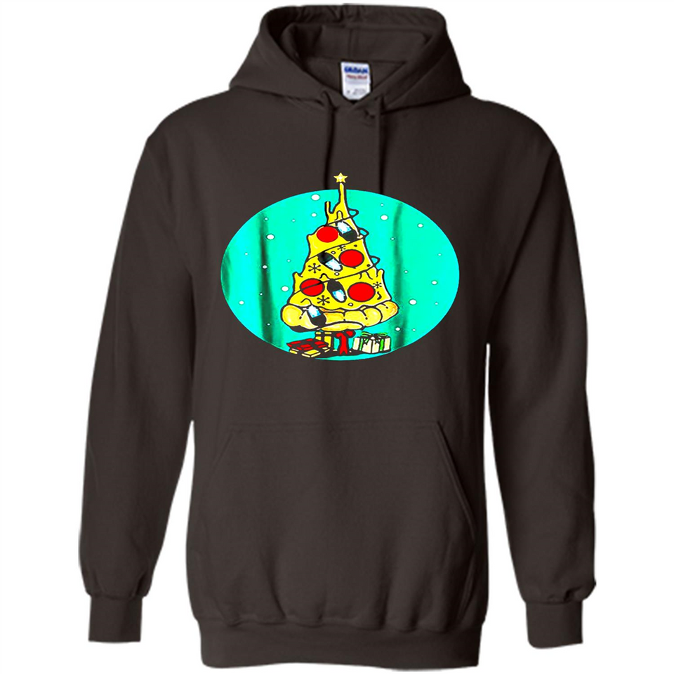 Funny Pizza Ugly Christmas Sweater Xmas Pizza Tree - Hoodie