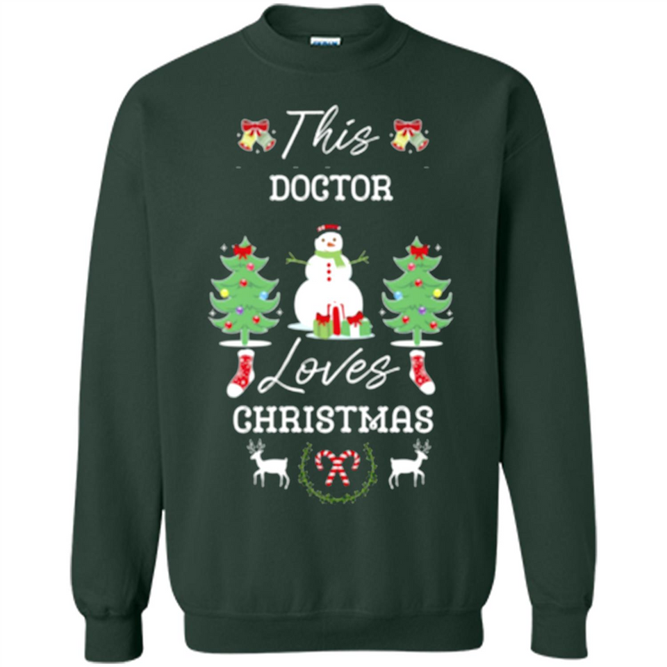 This Doctor Loves Christmas Tree Shirt with Snowman