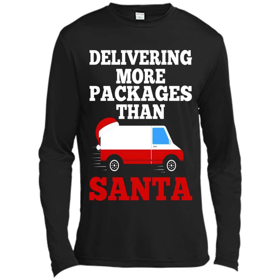 Delivering More Packages Than Santa Shirt - Postal Gift - Canvas Long Sleeve T-Shirt