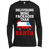 Delivering More Packages Than Santa Shirt - Postal Gift - Canvas Long Sleeve T-Shirt