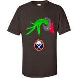 GRINCH HAND HOLDING BUFFALO SABRES GLITTER CHRISTMAS PINGPONG