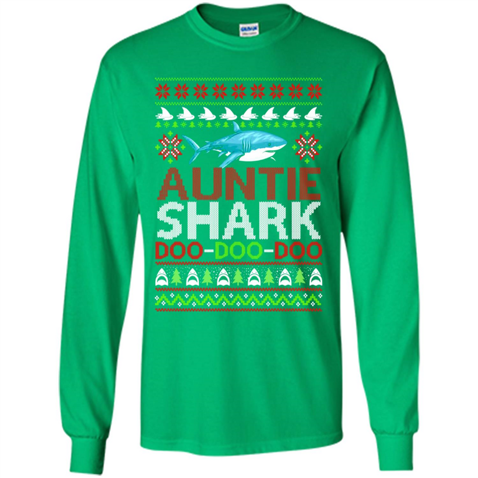 Auntie shark Doo Doo Doo Christmas - Long Sleeve T-Shirt