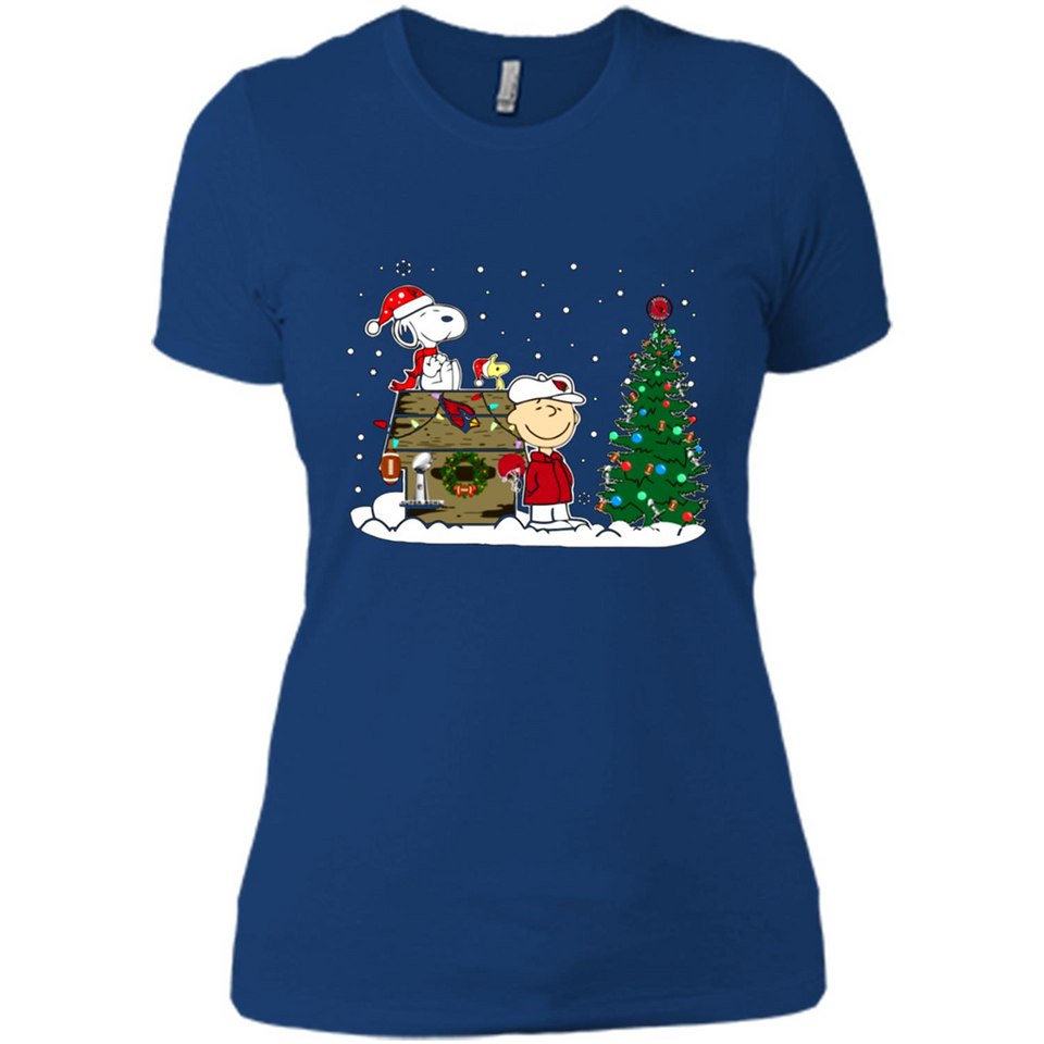 Arizona Cardinals Snoopy The Peanuts Movie Christmas Football Super Bowl pingpong - Ladies' Boyfriend T-Shirt
