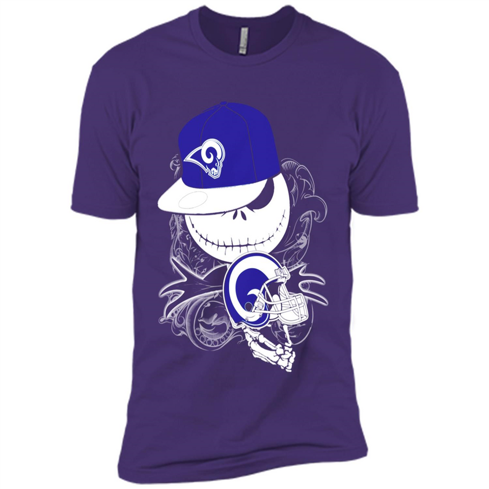 Jack Skellington The Nightmare Before Christmas-Rams Football - Premium Short Sleeve T-Shirt