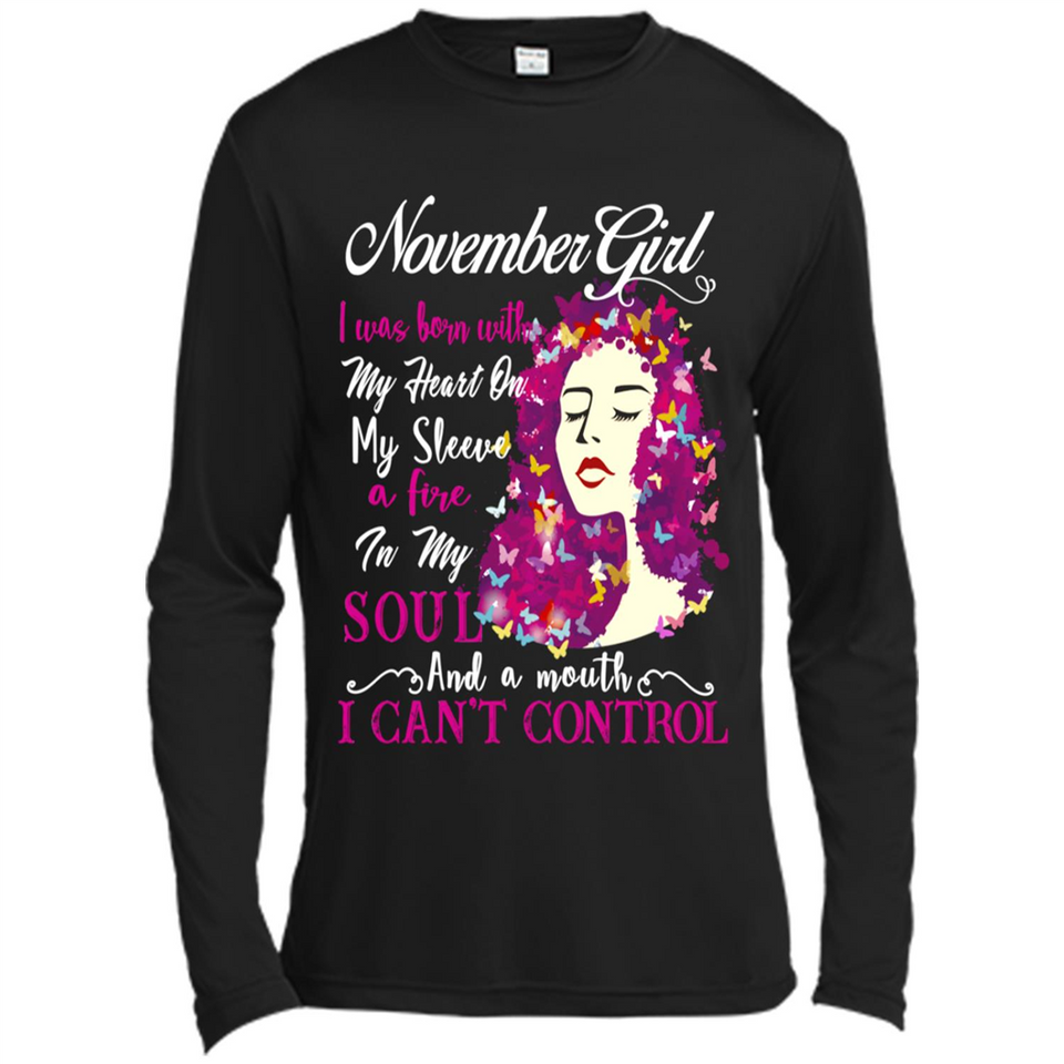 November Butterfly Girl - Canvas Long Sleeve T-Shirt