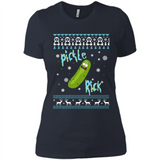 Rick and Morty Pickle Rick Ugly Christmas Sweater - Ladies' Boyfriend T-Shirt