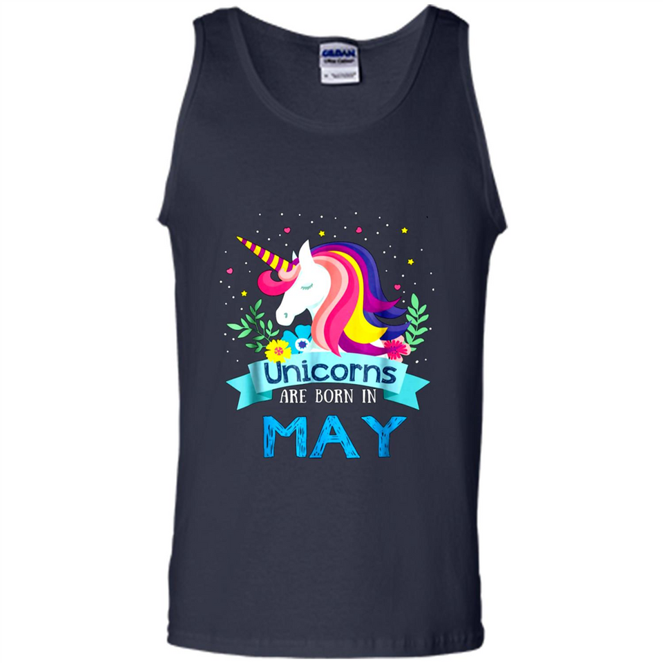 Unicorns are born in May Birthday Rainbow Gift Ladies Custom