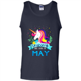 Unicorns are born in May Birthday Rainbow Gift Ladies Custom